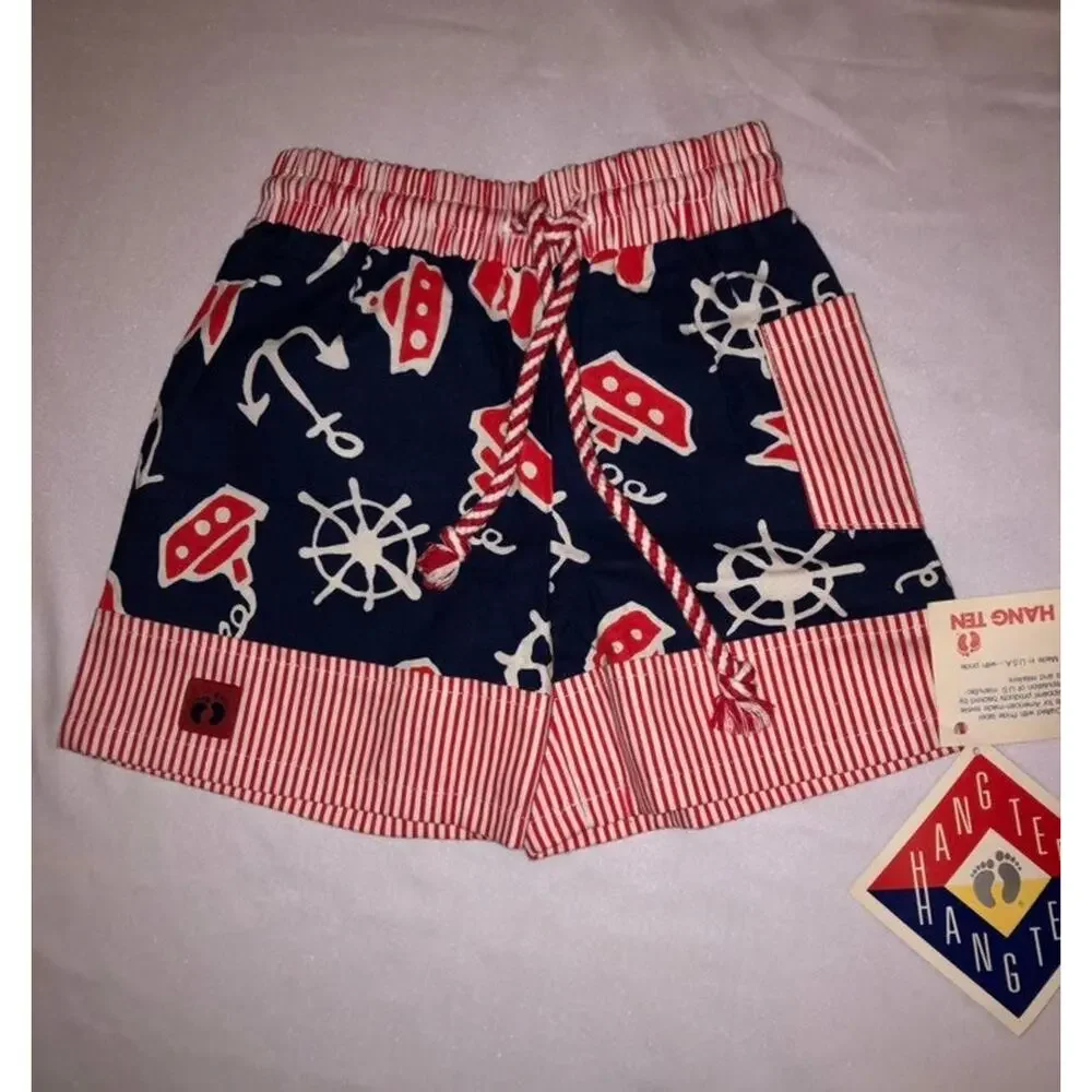 Vintage 90s Hang Ten Nautical Shorts S 6/7